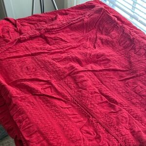 Orvis lightweight cotton red blanket